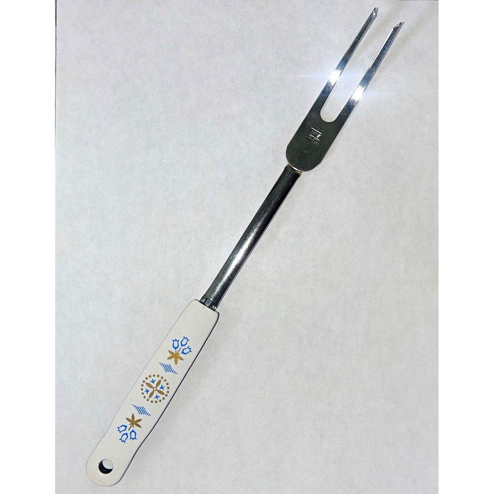 Ekco Lazy Daisy Stainless Steel 2-Tine Fork, Floral Plastic Handle, Reusable